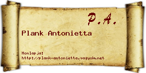 Plank Antonietta névjegykártya